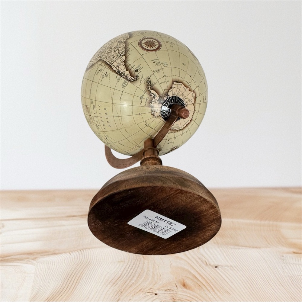Harvey Makin Emporium Collection Vintage Globe With Metal & Wooden Base - Picture 5 of 6